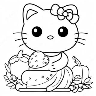 Hello Kitty Ação De Graças Páginas para Colorir