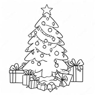 Hard Christmas Tree Coloring Page | Hard Christmas coloring page