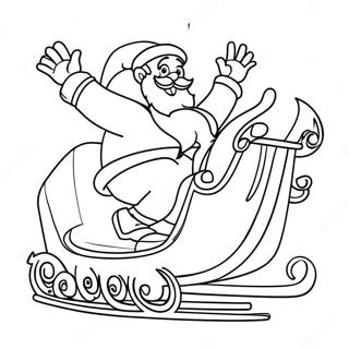 Challenging Santa Claus in Sleigh Coloring Page | Hard Christmas coloring page