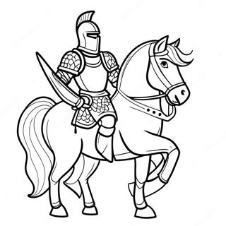Brave Knight in Armor Coloring Page | Knight coloring page