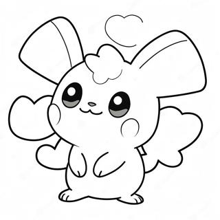 Cute Pokemon Hearts Coloring Page | Pokemon Valentines coloring page