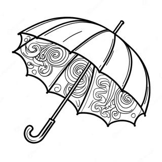 Colorful Umbrella Coloring Page | Umbrella coloring page