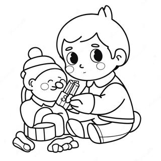 Polite Child Sharing Toys Coloring Page | Manners coloring page