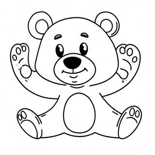 Grizzy der Bär in lustiger Pose Ausmalbild | Grizzy und die Lemminge Ausmalbild
