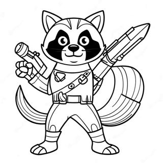Rocket Raccoon with Blasters Coloring Page | Guardians of the Galaxy coloring page