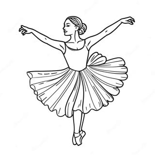 Realistic Ballerina in Elegant Pose Coloring Page | Realistic Ballerina coloring page