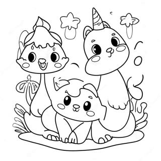 Reverse Coloring Page with Whimsical Animals | Reverse coloring page