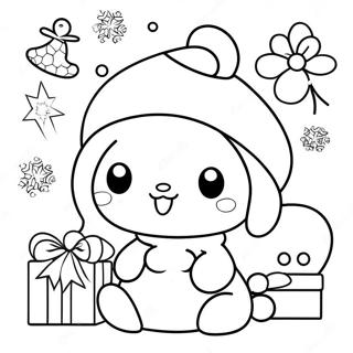 Sanrio Christmas Characters Coloring Page | Sanrio Christmas coloring page