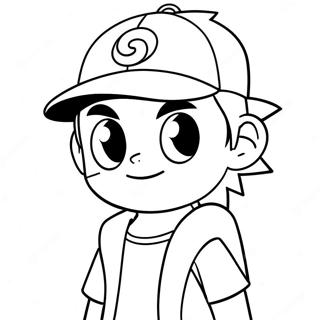Ash Ketchum Pokemon Coloring Page | Ash Pokemon coloring page