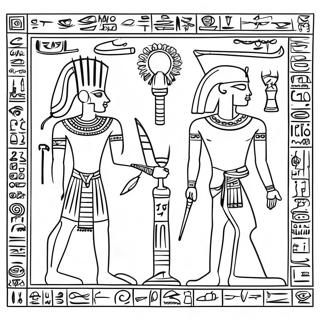Ancient Egypt Hieroglyphics Coloring Page | Ancient Egypt coloring page