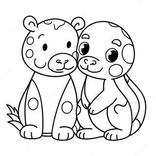 Dot Marker Animal Friends Coloring Page | Dot Marker coloring page