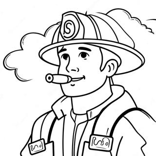 Adventurous Firefighter Coloring Page | Career coloring page