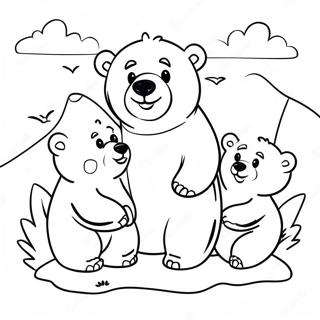 Cute Polar Bear Family Coloring Page | Arctic Animals coloring page