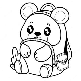 Cute Animal Backpack Coloring Page | Backpack coloring page