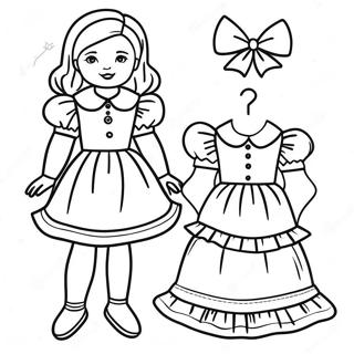 Vintage Paper Doll Coloring Page | Paper Doll coloring page