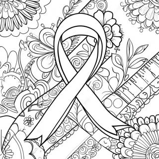 Cancer Awareness Ribbon Coloring Page | Cancer coloring page