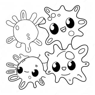 Cute Cartoon Cancer Cells Coloring Page | Cancer coloring page