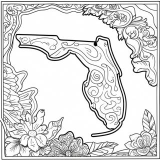 Florida State Outline Coloring Page | Florida coloring page