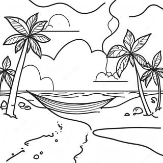 Sunny Florida Beach Coloring Page | Florida coloring page