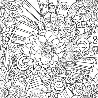 Colorful Papel Picado Banner Coloring Page | Papel Picado coloring page