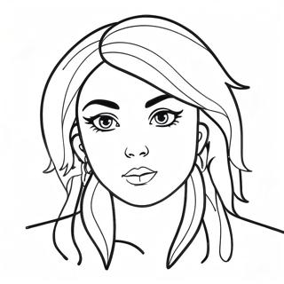 Ice Spice with Colorful Hair Coloring Page | Ice Spice coloring page
