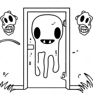 Roblox Doors Rush Creepy Monster Coloring Page | Roblox Doors Rush coloring page