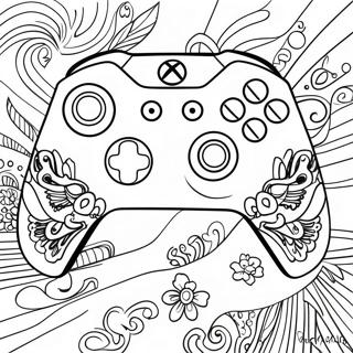 Cool Xbox Controller with Vibrant Colors Coloring Page | Xbox Controller coloring page