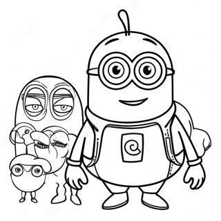 Minions with Gru Coloring Page | Gru coloring page