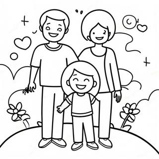 Page à colorier Vie de Famille Heureuse | Page de coloriage Pages de la Vie