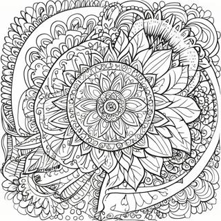 Intricate Plant Mandala Coloring Page | Plant for Adults coloring page