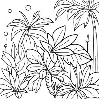 Detailed Tropical Plant Coloring Page | Plant for Adults coloring page