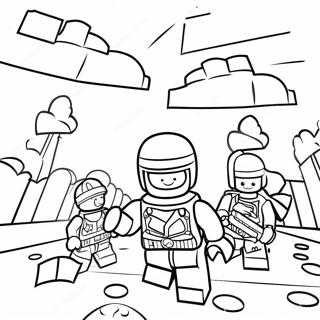 Epic Lego Fortnite Battle Scene Coloring Page | Lego Fortnite coloring page