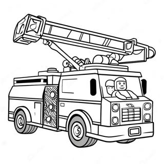 Lego City Fire Truck Coloring Page | Lego City coloring page