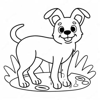 Playful Stray Dog Coloring Page | Stray coloring page