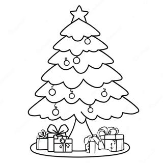 Anime Christmas Tree Coloring Page | Anime Christmas coloring page