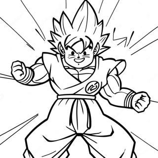 Goku with Energetic Aura Coloring Page | Super Saiyan Goku coloring page