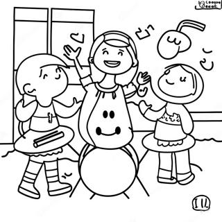 Joyful Kindergarten Music Class Coloring Page | Kindergarten Music coloring page