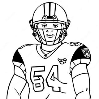 Lamar Jackson in Game Uniform Coloring Page | Lamar Jackson coloring page