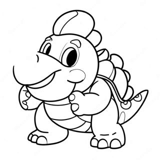 Bowser Jr with Colorful Shell Coloring Page | Bowser Jr coloring page