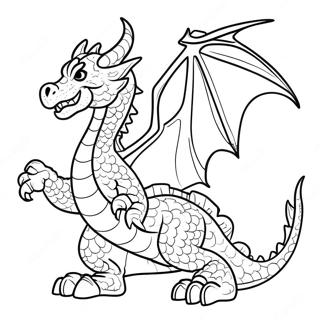 Majestic Fire-Breathing Dragon Coloring Page | Advanced Realistic Dragon coloring page