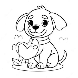 Puppy Valentine's Day Coloring Page | Puppy Valentines Day coloring page
