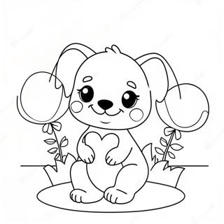 Día De San Valentín Para Cachorros Páginas para Colorear