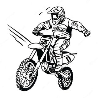 Page à colorier Saut Extrême de Moto Tout Terrain Supercross | Page de coloriage Moto de Supercross