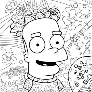 Bart Simpson Yang Trippy Halaman Mewarnai