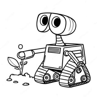 Cute Wall E with Eve Coloring Page | Wall E coloring page