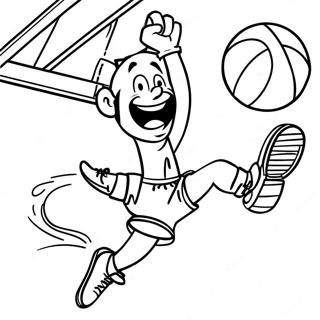Exciting March Madness Dunk Coloring Page | March Madness coloring page