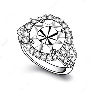 Sparkling Diamond Ring Coloring Page | Jewelry coloring page