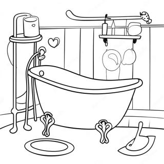 Cute Bathroom Accessories Coloring Page | Bathroom coloring page