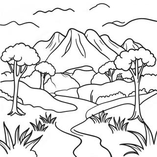 Melancholic Landscape Coloring Page | Sad for Adults coloring page