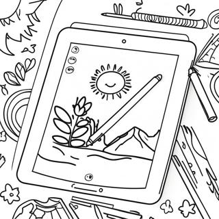 iPad Coloring Page for Kids | iPad coloring page